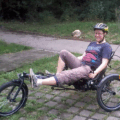 Stephanie Steppacher auf einem Trike